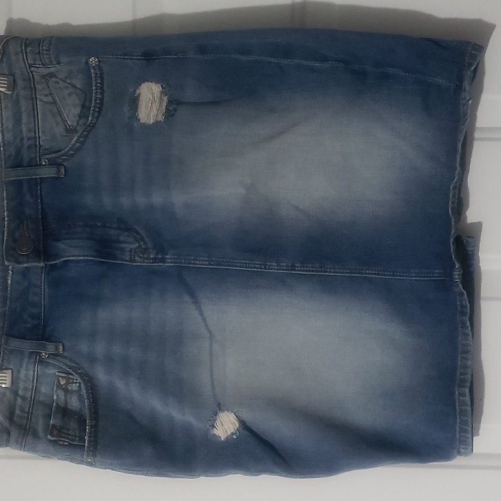 Vigoss Blue jeans distress skirt